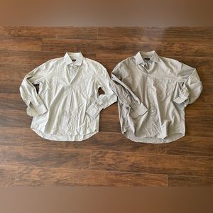 CANALI - Grey Long Sleeves Button Cotton Shirt - Size 43/17 lot of 2